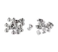 Hilitand - 20 tuercas para uñas, remaches de latón roscados con cabeza plana de cuero artesanal, correa de mano, accesorios (6,5 mm)