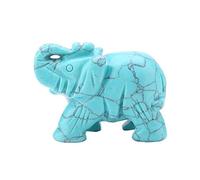 Hilitand Figuras de Elefantes de Cristal, 2 Pulgadas de Jade Natural Tallado Figuras de Cristal de Elefante Decoración para el hogar Artículos de decoración Artículo(Turquoise)