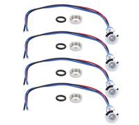 Hilitand Juego de 4 Luces Indicadoras LED, 220 V, 8 Mm, Metal Resistente Al Agua, áNodo ComúN de 2 Colores, SeñAl de Luz Indicadora LED (Rojo y azul)