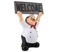 Hilitand Resina Italiano Lindo Chef Restaurante Figuras Mini Estatua Adornos Tabla de Bienvenida Decoración de la Mesa Cocina Cocinero Café Bar