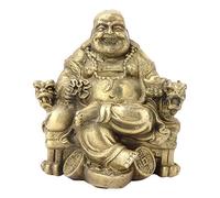 Hilitand Sonriendo Maitreya Estatuillas de Buda Estatua Significado Salud y Suerte para la habitación Decoración de Oficina Feng Shui Latón