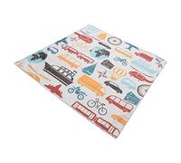 Hilitand Tapete de Juego Plegable para Bebé, Patrón de Coche, Multicolor, Poliéster y Espuma de Látex, 130x130cm, Rectangular