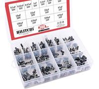 Hilitchi Kit surtido de condensadores electrolíticos de rango 0.1uF-470uF de 15 tipos de valores, 300 unidades (50 V y 16 V)