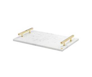 Hilke Collection Bandeja Hilke Collection 40.5x25.5 cm blanco mármol-latón macizo