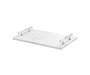 Hilke Collection Bandeja Hilke Collection 40.5x25.5 cm blanco mármol-latón niquelado