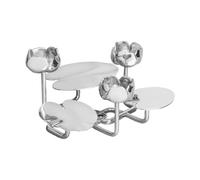 Hilke Collection Candelabro Ninfea grande Latón niquelado