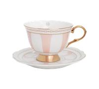 Hilke Collection Taza con platillo Strisce Rosa 22 cl