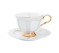 Hilke Collection Taza con plato Strisce Tortora 22 cl