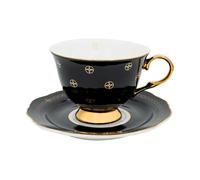 Hilke Collection Taza y platillo Anima Gemella Nero 22 cl