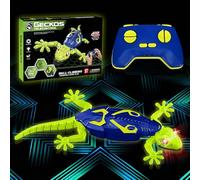 HILKKET Lagartija Teledirigida, Fluorescente RC Lagarto con Ojos Led Luminosos, Lagarto Trepador Paredes Movimientos Realistas, Gecko Radio Control, Reyes, Cumpleaños para Niños