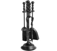 Hill Interiors Set de utensilios de acero para chimenea Soporte Black (HI865)
