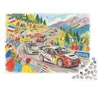 Hill Rally Race Puzzles 1000 Piezass Material Reciclado Car Racing Puzzles for Elderly Aliviar La Dehombrescia Senil Fun Juego Familiar Actividad Home 70x50cm/1000 piezass