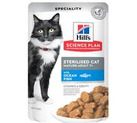 Hill´s Science Plan Gato Sterilised Mature Adult +7 con Pescado Azul Salsa Sobres 85 gr