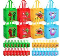 Hillban 60 bolsas de regalo de fiesta de Navidad en julio, bolsas de regalo de fiesta de verano hawaiano, bolsas de golosinas tropicales, bolsas de golosinas tropicales, bolsas no tejidas con asas