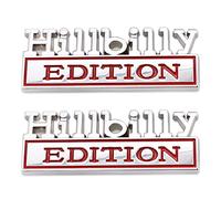 HILLBILLY Edition Emblema Stick para coche, camión, SUV, motocicleta, maletero, refrigerador, generalidad (rojo plateado)