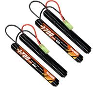 HILLDOW Batería NiMH 9.6V para Airsoft 1700mAh Batería Recargable con Miniconector TMY Batería RC para Pistolas de Airsoft(2 Paquetes)