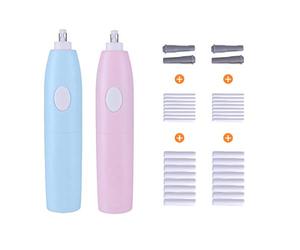 Hillento borradores eléctricos, goma de borrar eléctrica con 32 recargas, con pilas goma de borrar, kit borrador eléctrico para lápices de arte, dibujo, juego de 2, rosa y azul