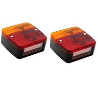 Hillfield® Faros traseros universales para remolques, completos con bombillas (2 luces traseras)