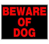 Hillman 840048 Beware of Dog - Cartel de plástico negro y rojo, 15 x 19 pulgadas, 1 letrero