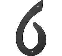 HIllman 841628 4-Inch Nail-On Negro Die Cast Aluminio, Número de casa 6