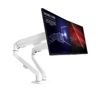 HILLPORT Blanco Soporte Monitor Doble Brazo Monitor Escritorio para Pantallas LCD LED de 17-30 Pulgadas Brazo de Resorte de Gas Giratorio de 360°, Soporte VESA 75-100 mm y Peso 2-9 kg M22W