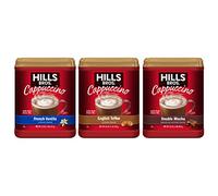 Hills Bros. Cappuccino Mix - Mezcla de bebida instantánea rica y espumosa sabor a cafetería - Preparación rápida y fácil - Perfecto para bebidas calientes y heladas y café cremoso - Paquete variado de