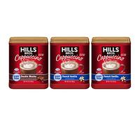 Hills Bros. Cappuccino Mix - Mezcla de bebida instantánea rica y espumosa sabor a cafetería - Preparación rápida y fácil - Perfecto para bebidas calientes y heladas y café cremoso - Paquete variado