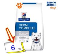 Hills Prescription Diet Derm Complete Mini Pienso para Perros con Problemas de Pelo y Piel - Saco de 6 Kg