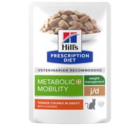 Hill's PD Metabolic + Mobility - Alimento en salsa para gato para control de peso - Pollo - Cantidad: 12 x 85 g