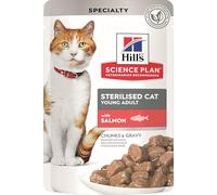 Hills Science Plan Feline Sterilized Cat Salmón (Bolsita) - Pack 12 x Bolsa de 85 gr