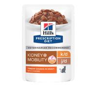 Hills Prescription Diet Feline k/d + Mobility con Pollo Alimento Húmedo Veterinario | Húmedo (Sobre) | Caja con 12 sobres de 85 g