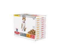 Hills Science Plan Cat Young Adult - Alimento húmedo para gatos con pollo y salmón (multipack) | Húmedo (bolsa) | Caja de 12 x 85 g