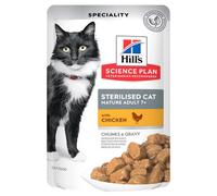 Hill's Sterilised Mature 7+ - Alimento en salsa para gato senior esterilizado - Pollo - Cantidad: 1 + 1 OFERTA [85 g]