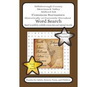 Hillsborough County Merrimack Valley Milford NH Common Surnames historically or currently prevalent Word Search: Word Search Puzzle Book Large Print, Fun Puzzles Featuring Milford NH & New England