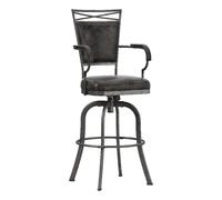 HILLSDALE Bridgetown Taburete giratorio de altura con barra de metal, peltre