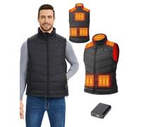 HILLSLTR Chaleco Calefactable Hombre con Batería 7.4V 18400mAh - Chaleco Térmico Eléctrico, Impermeable y Lavable a Máquina, 8 Zonas, Chaleco para Exteriores