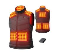 HILLSLTR Chaleco Calefactable Hombre con Batería 7.4V 18400mAh - Chaleco Térmico Eléctrico, Impermeable y Lavable a Máquina, 8 Zonas, Chaleco para Exteriores
