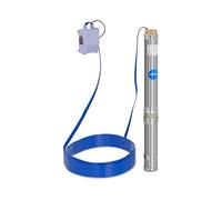 Hillvert Bomba de agua sumergible para pozos Caudal máx.: 10.800 l/h, 1.100 W, Profundidad máx.: 54 m, Ø 95 mm, Incl. caja de control, Acero inoxidable
