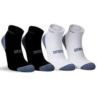 Hilly Amortiguación Activa-Cuarto-Min (Paquete Doble) Calcetines para Correr, Blanco, Negro y Gris, L Unisex Adulto