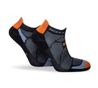 Hilly Calcetines, Marathon Fresh - Socklet - Min Cushioning, Negro/Naranja M