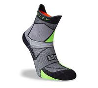 Hilly Marathon Fresh-Anklet-Med Cushioning Calcetines para Correr, Negro/Gris/Lime Geen, S Unisex