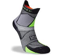 Hilly Marathon Fresh-Tobillera-Acolchado Mediano Calcetín para Correr, Negro/Gris/Lime Geen, L Unisex Adulto