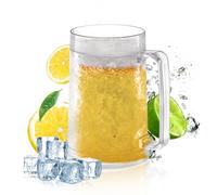 Hillylolly Jarra de Cerveza Congelador, Taza Congeladora, 450 ML Jarra de Cerveza Falsa, Vaso Cerveza Doble Pared, Plastico, Jarra para Mantener la Cerveza Fria, 15.5 cm (Hielo picado)