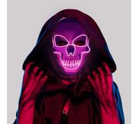 Hillylolly Máscara Led Purga Con 3 Efectos de Luz - Decoraciones y Disfraces Para Halloween y Carnaval - Masculinos y Femeninos (Rosa)