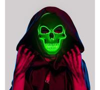 Hillylolly Máscara Led Purga Con 3 Efectos de Luz - Terror Halloween, Decoraciones Disfraces Masculinos y Femeninos para Carnaval (Verde)