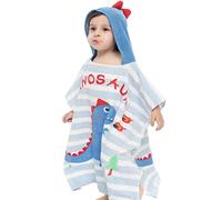 Hilmocho Poncho Toalla de Baño de Playa con Capucha para Niños Niñas Albornoz de Algodón con Capucha y Estampado Animal Toalla de Ducha de Piscina