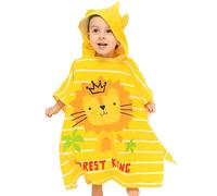 Hilmocho Poncho Toalla de Baño de Playa con Capucha para Niños Niñas Albornoz de Algodón con Capucha y Estampado Animal Toalla de Ducha de Piscina