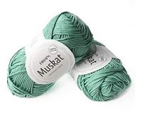 Hilo 100% de algodón para tejer y hacer ganchillo, 3 o ligero, DK, peso estambre, Drops Muskat, 51 g 120 m por ovillo (03 Menta)
