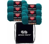 Hilo acr lico Red Heart Super Saver Real Teal E300B-656 (6 madejas, mismo lote de tinte), lana peinada mediana n. 4, para crochet y tejido, con