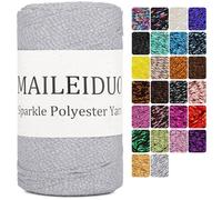 Hilo brillante para ganchillo, 3 mm x 218 m, hilo brillante, poliéster hueco, hilo para ganchillo, hilo de ganchillo, dorado, para bolsos, ganchillo, sombreros, cestas, manualidades